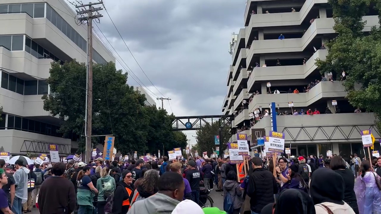 California state workers rally for one-day strike outside state Capitol ...