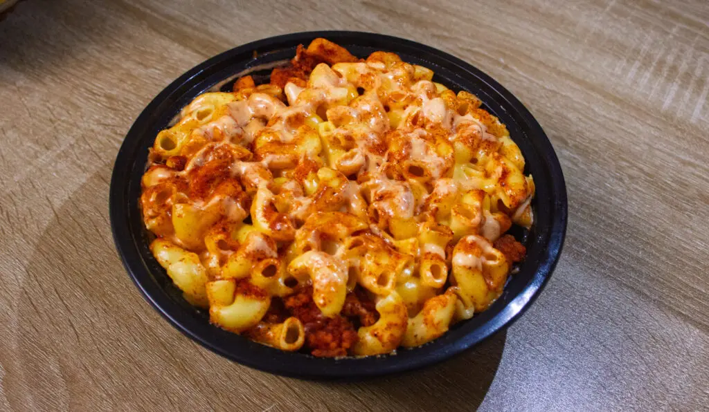 Angry mac and cheese for Sac State Dining Guide.