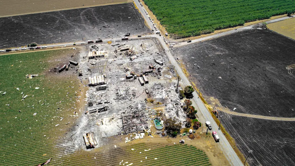 Esparto fireworks blast site in July 2025.
