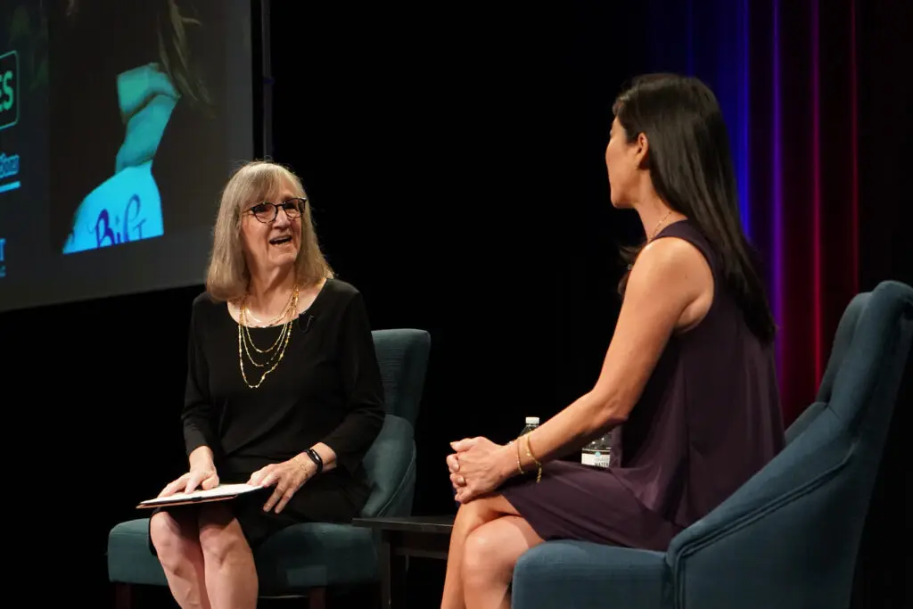 Donna Apidone in conversation with Kristi Yamaguchi at PBS KVIE.