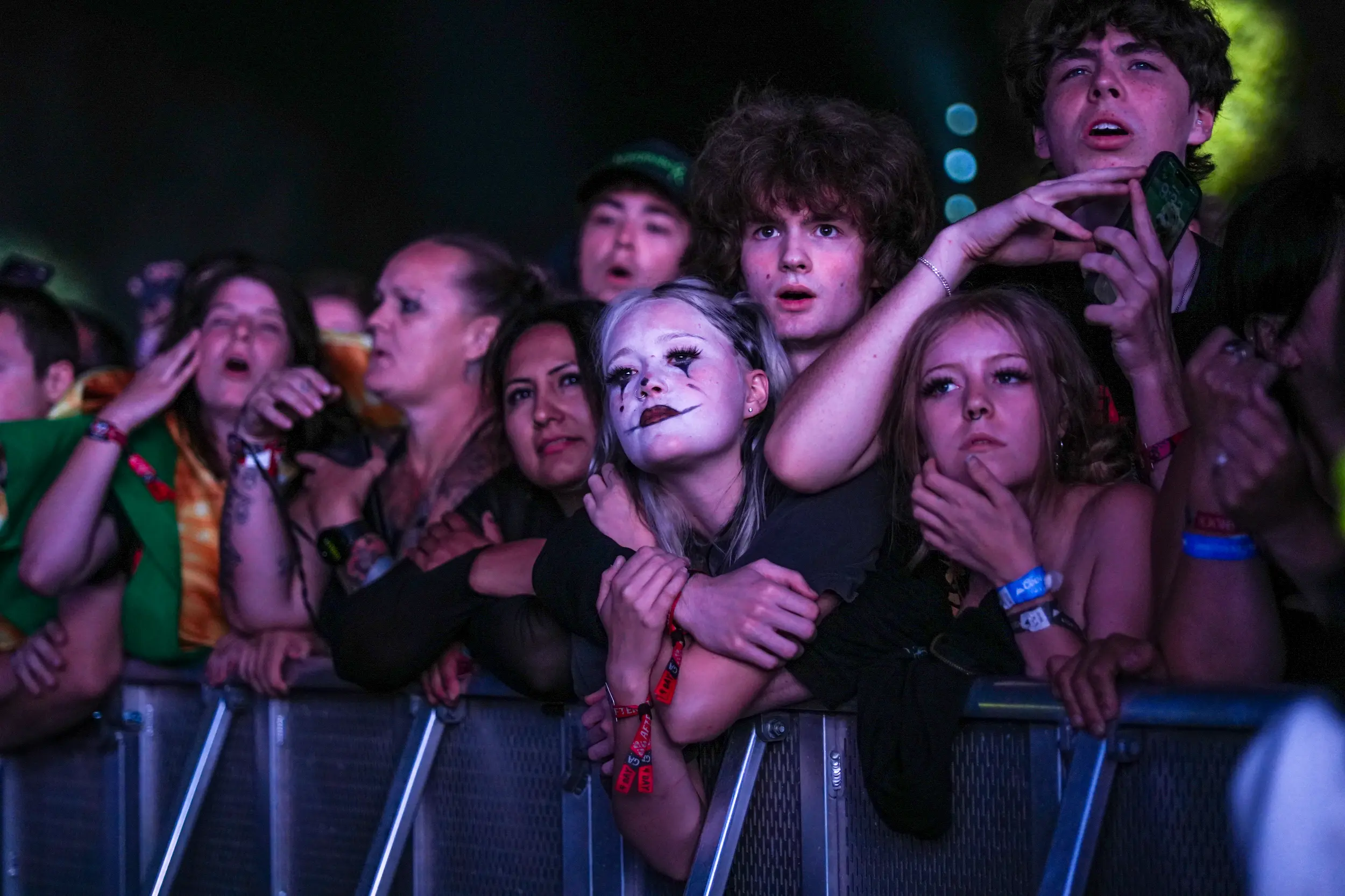 Fans watching Korn perform at Aftershock at Discovery Park in Sacramento, 2025.