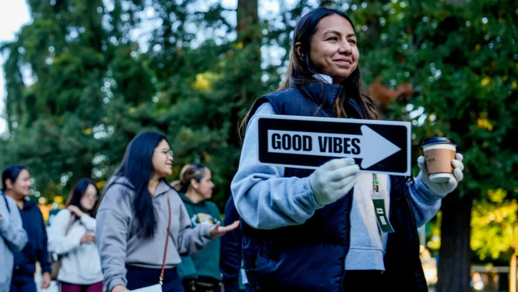 Good Vibes and Strides walking club on Oct. 18. at Sacramento State.