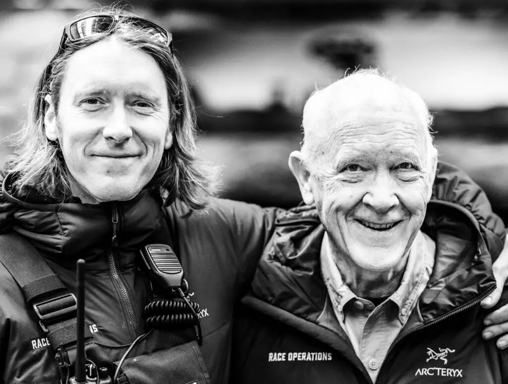 man with hand around his dad