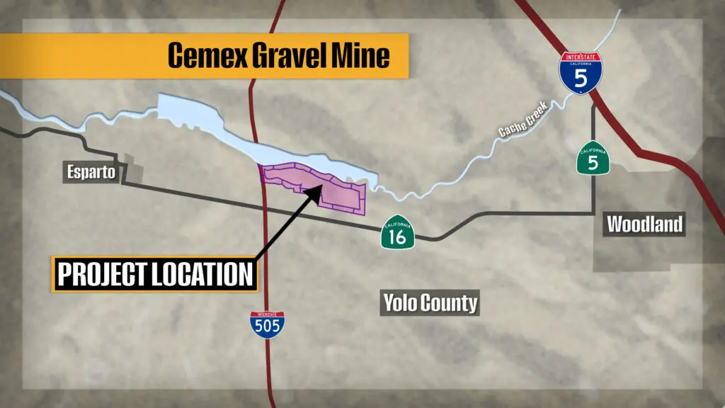 Cemex gravel mine along Cache Creek map