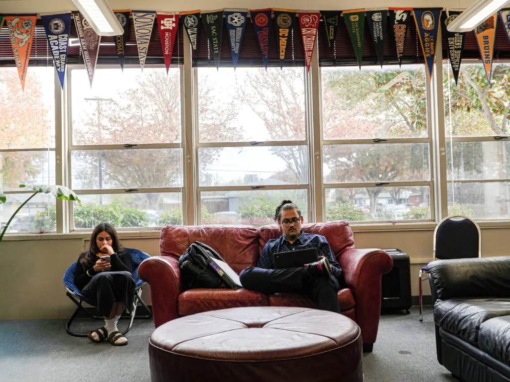 Students studying