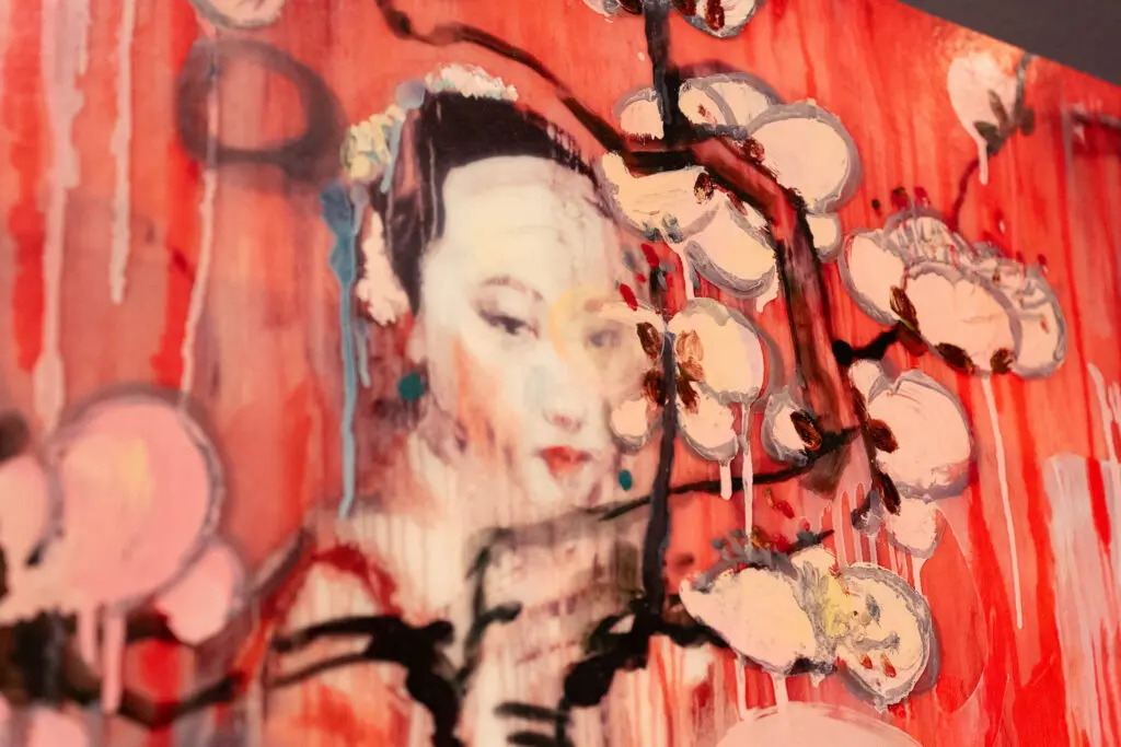 close up of painting