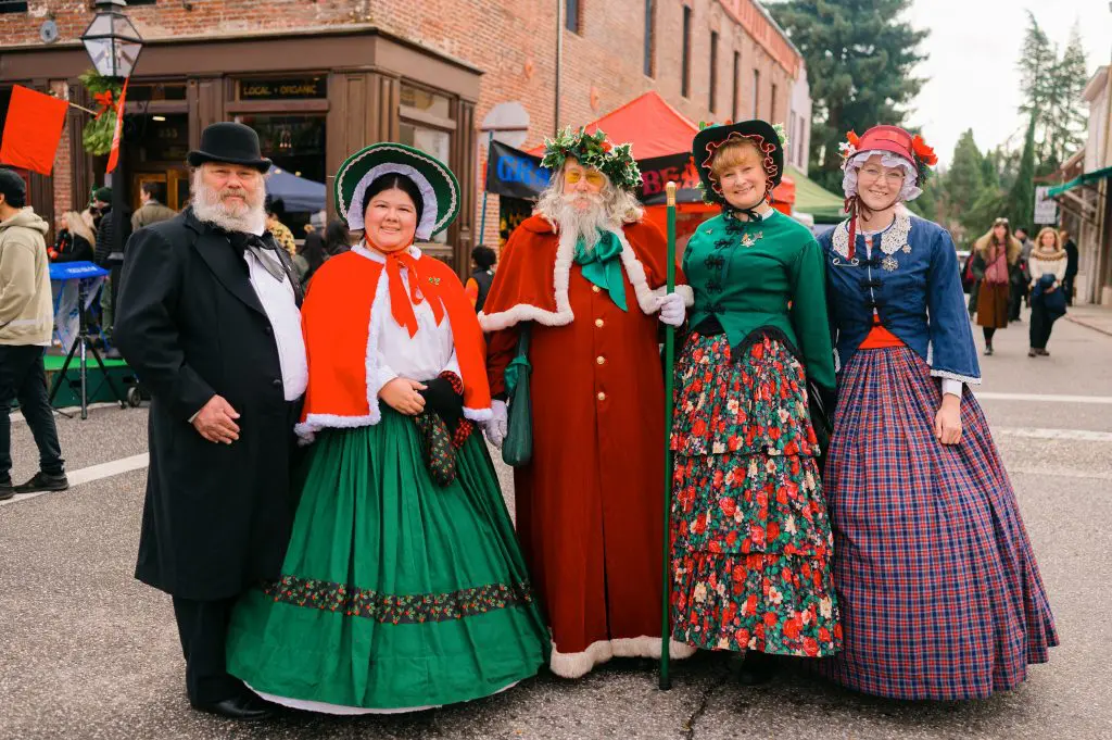 People dressed in Victorian garb