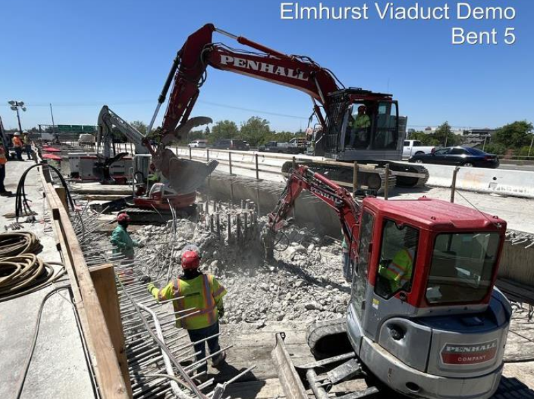construction equipment on freeway