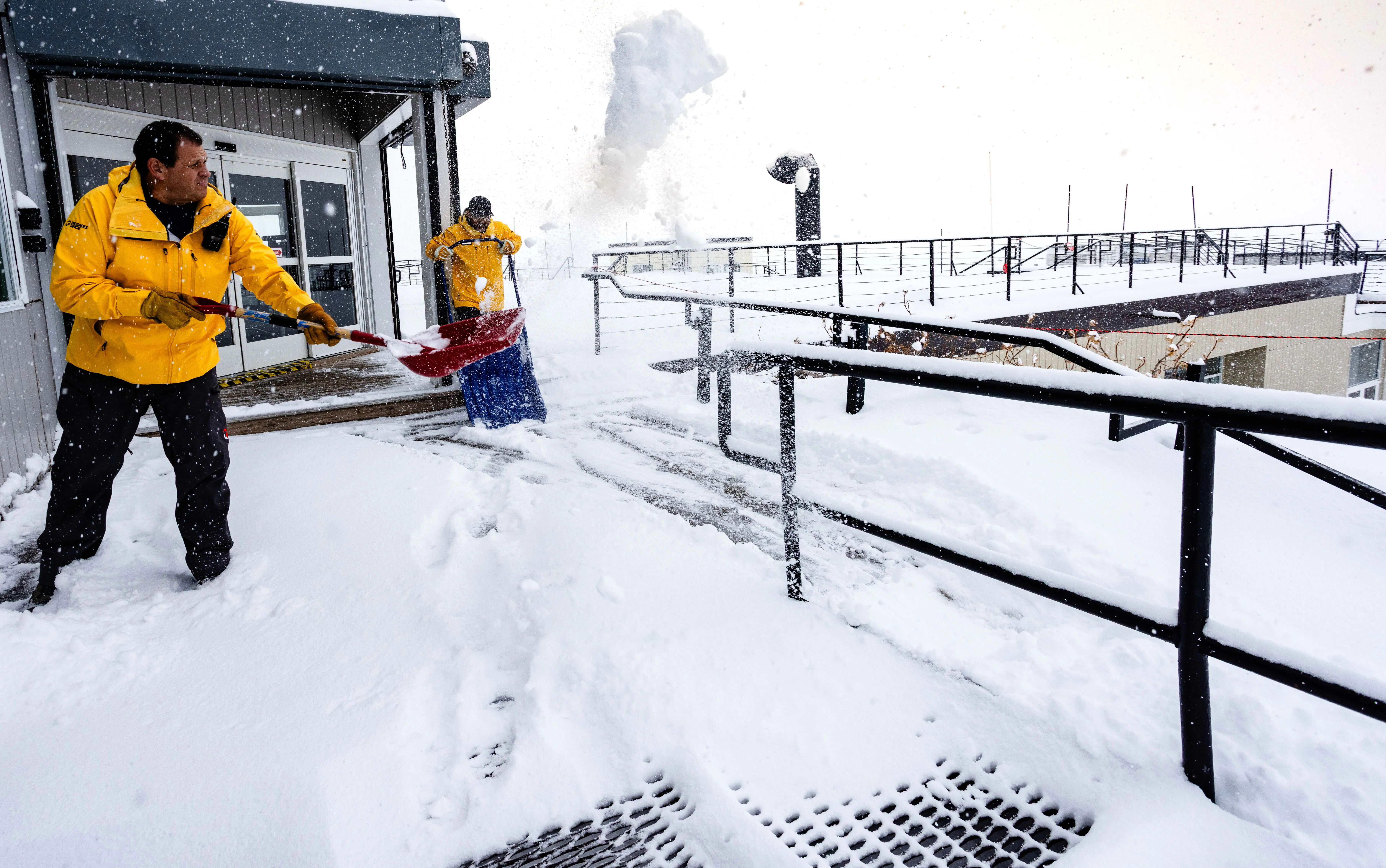 Man shoveling snow