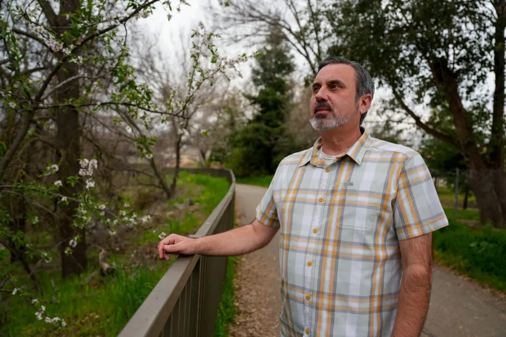 Jason Jurado at Putah Creek in Winters. Photo by Denis Akbari.