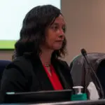Cancy McArn during the Sacramento City Unified School District meeting on Feb. 12, 2026. Photo by Denis Akbari.