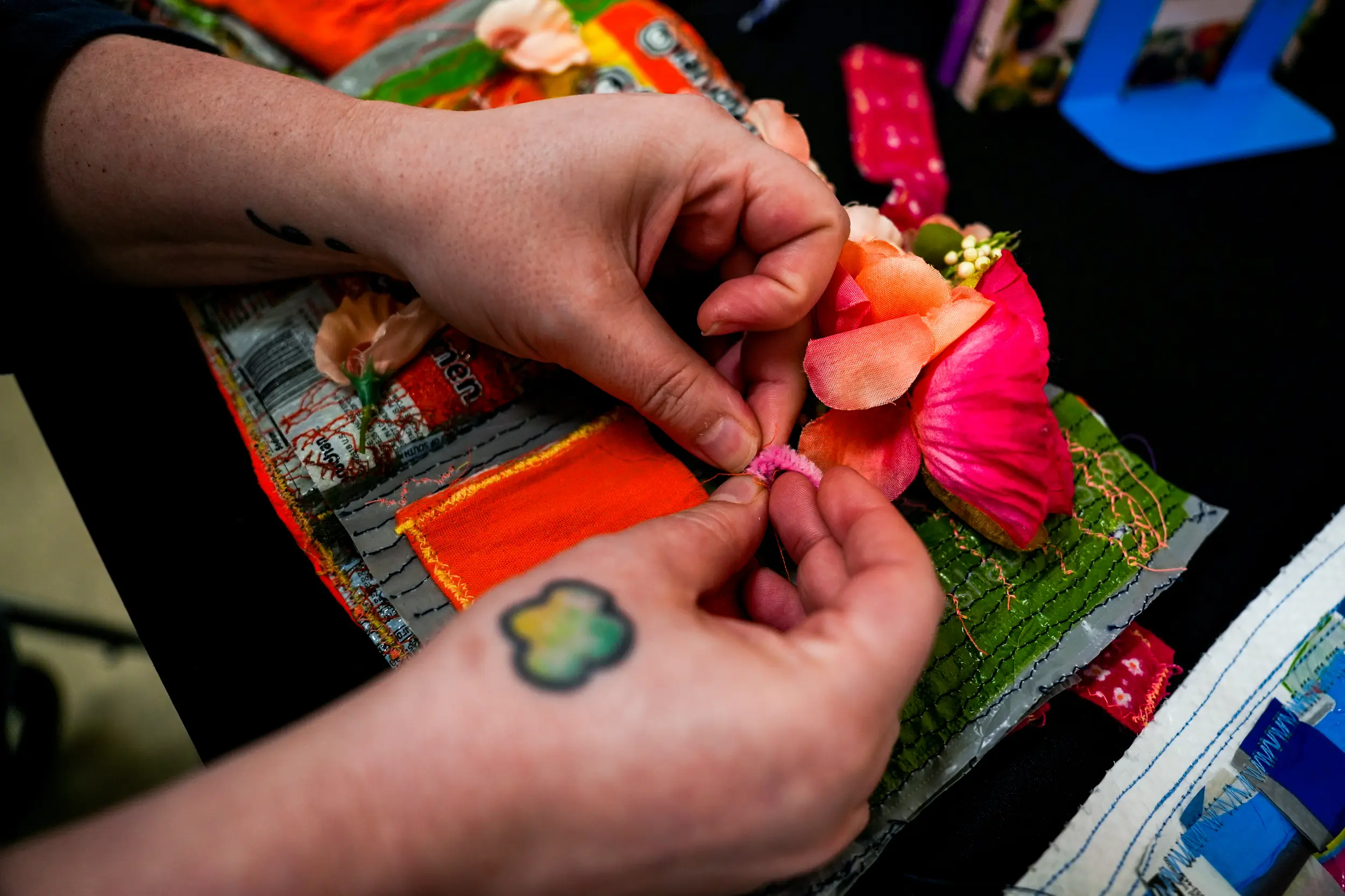 Liz Awesome's "Solidarity as an Art Supply" exhibition at Flower Fist Art Market on 1819 E St. in Sacramento. Photo by Denis Akbari.