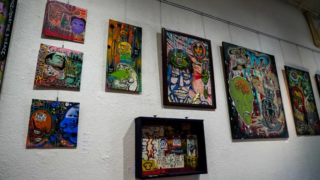 Toyroom Gallery Archives exhibit at Never Board on 1518 Del Paso Blvd in Sacramento on March 18, 2026. Photo by Denis Akbari.