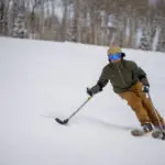 Roy Tuscany uses adaptive ski equipment.