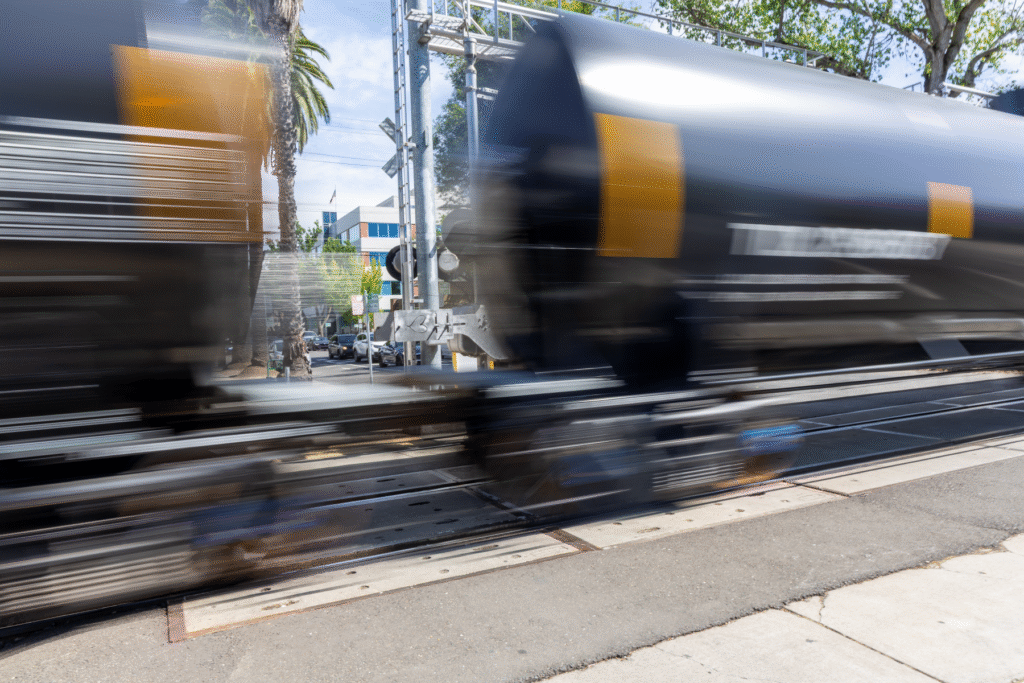 A train on the tracks