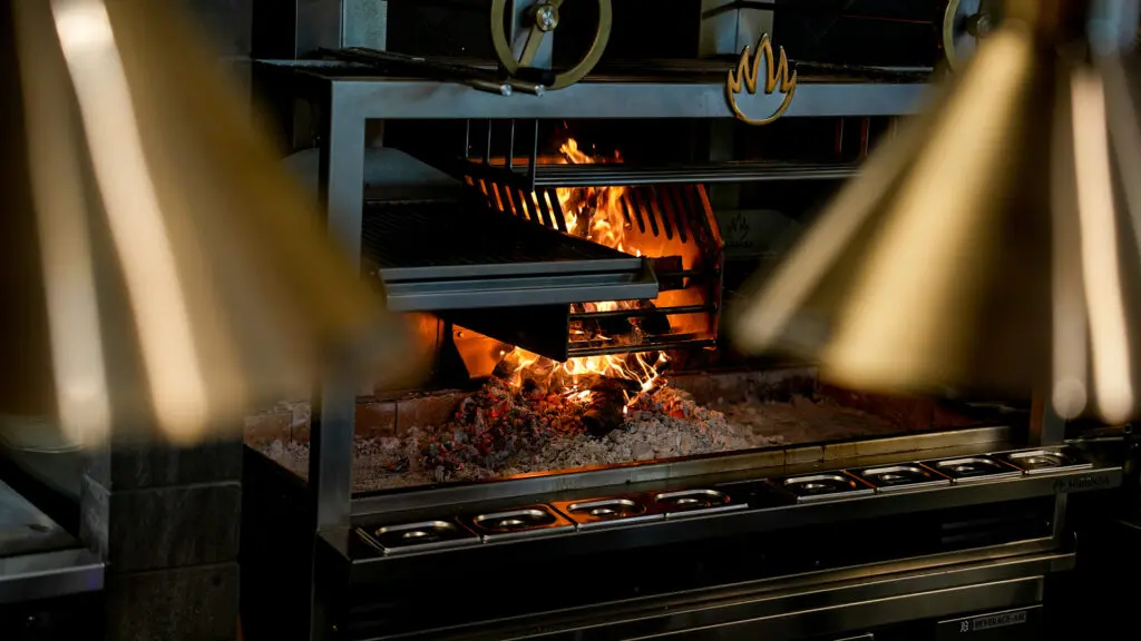 Wood and charcoal-fired grill at Aiona on 1213 K Street in Sacramento. Photo by Denis Akbari.