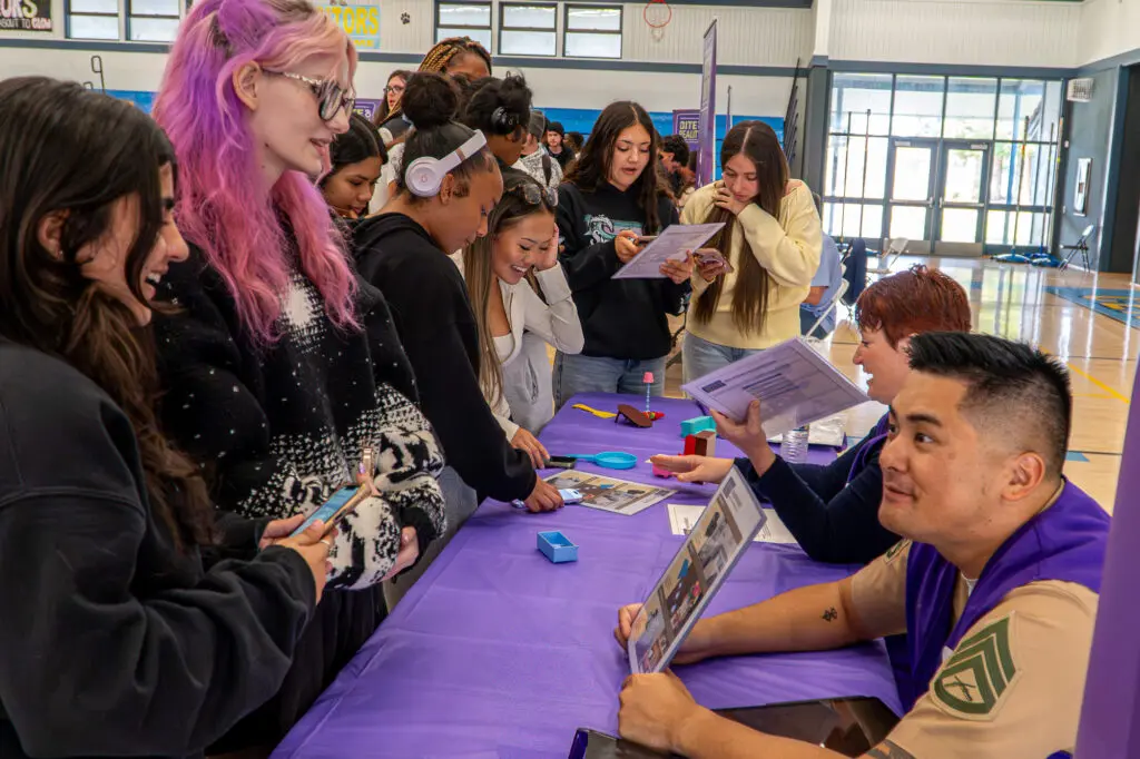 Students attending event