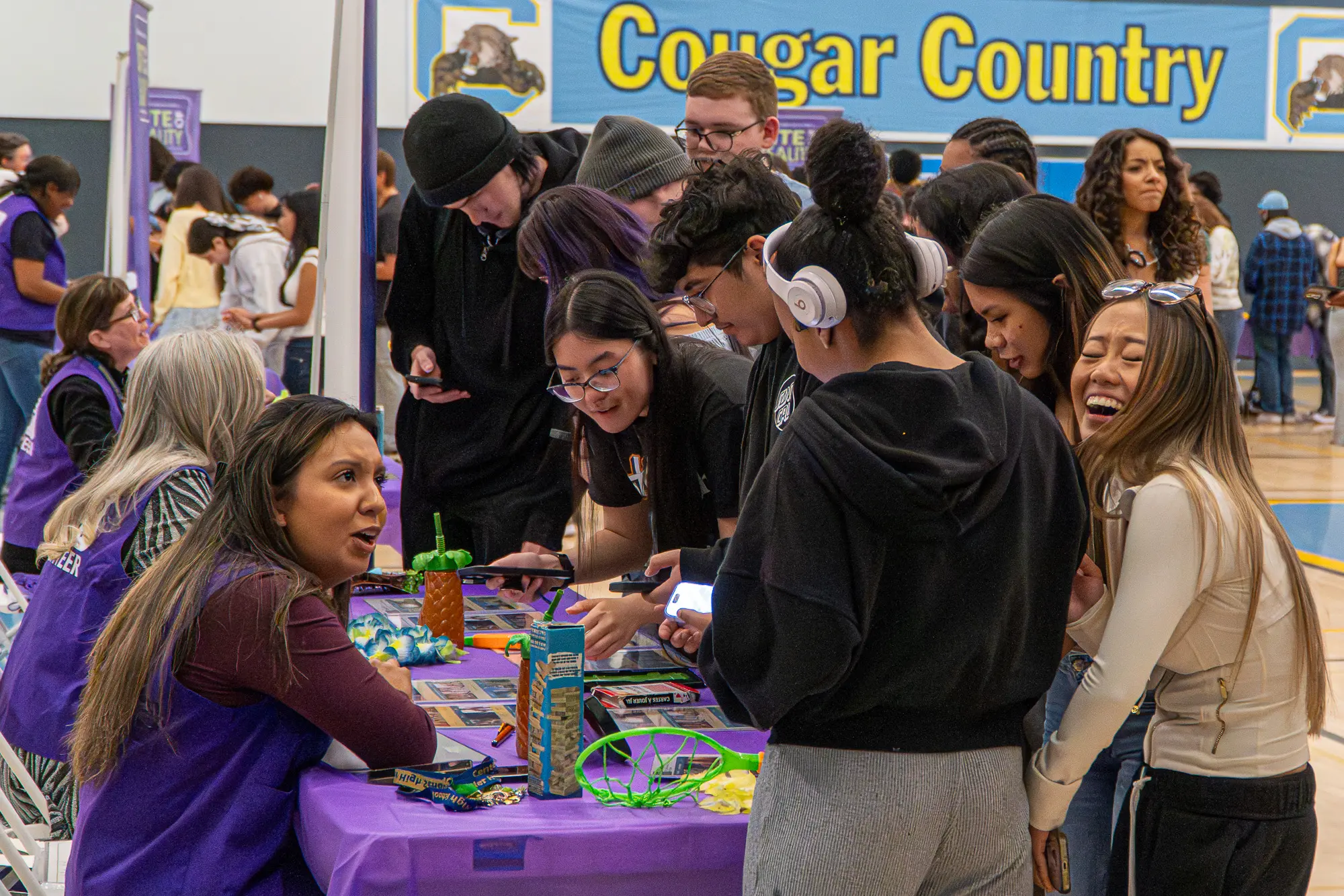 students attending event