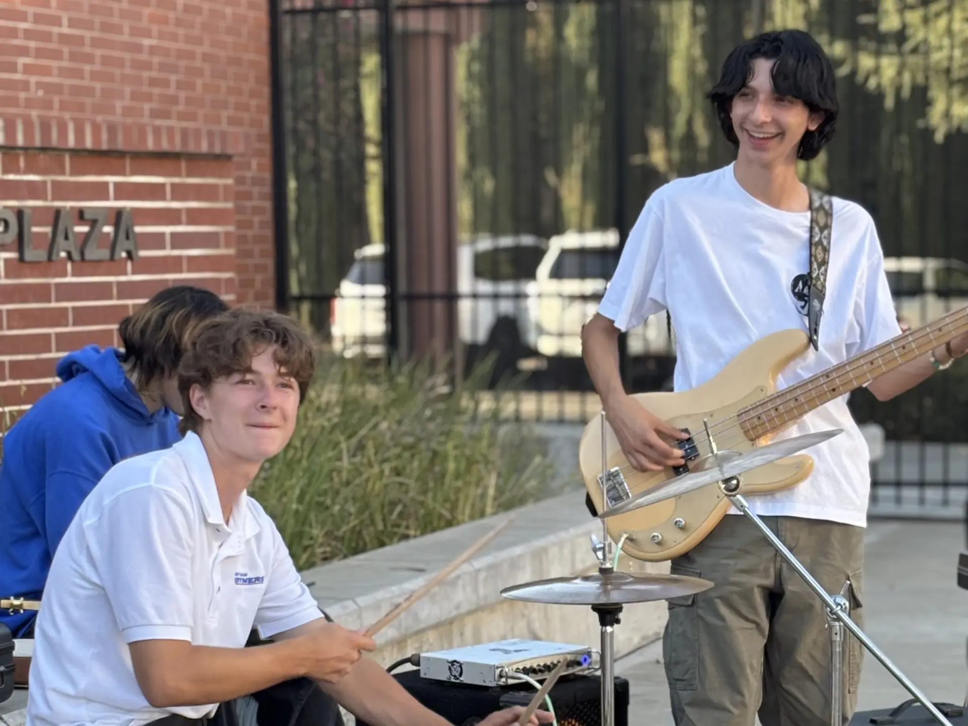 Students playing instruments
