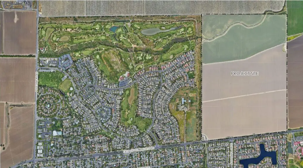 Map shows the project site east of the Wildhorse neighborhood.