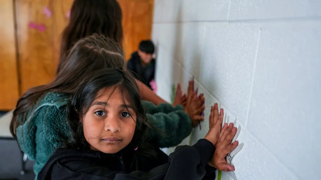 Saoirse Aranjo, first grader, and other kids playing at the Village Church. Photo by Denis Akbari.