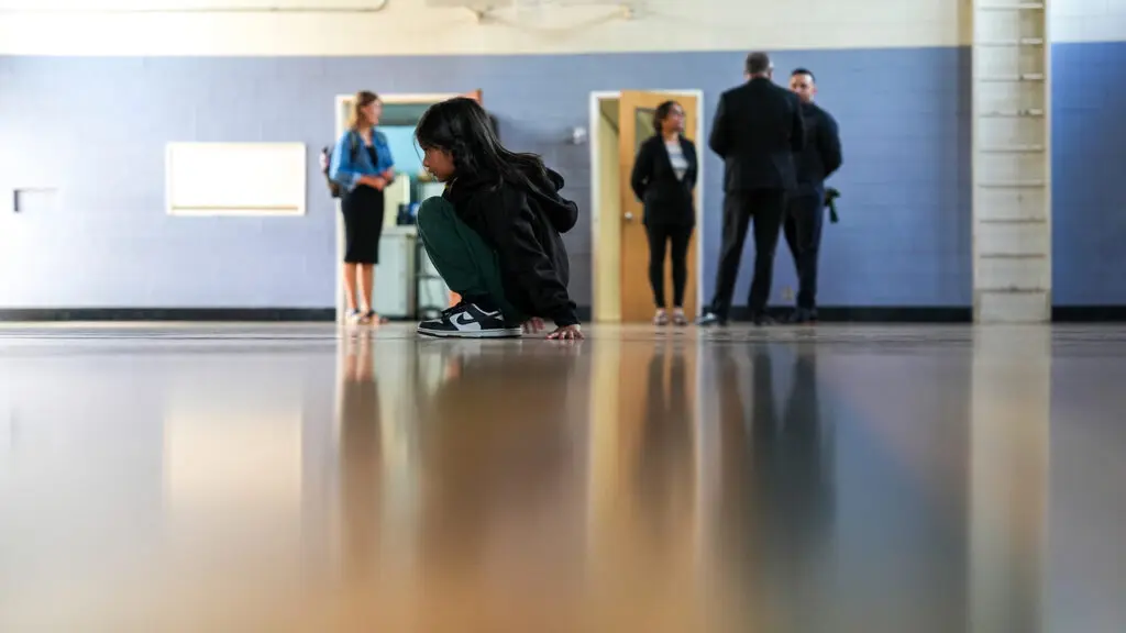 Saoirse Aranjo, first grader, at the Village Church's gym. Photo by Denis Akbari.