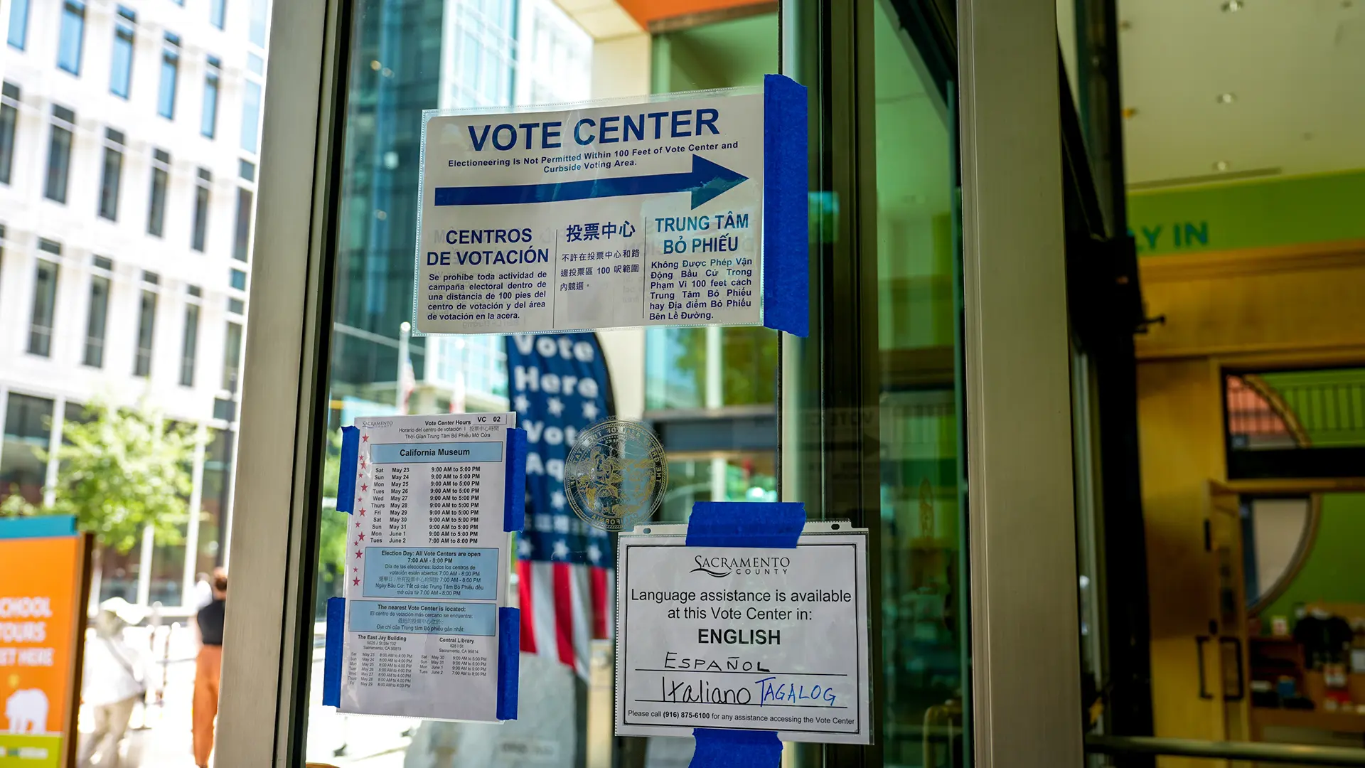 Voting center at the California Museum in Downtown Sacramento on June 2, 2026. Photo by Denis Akbari.