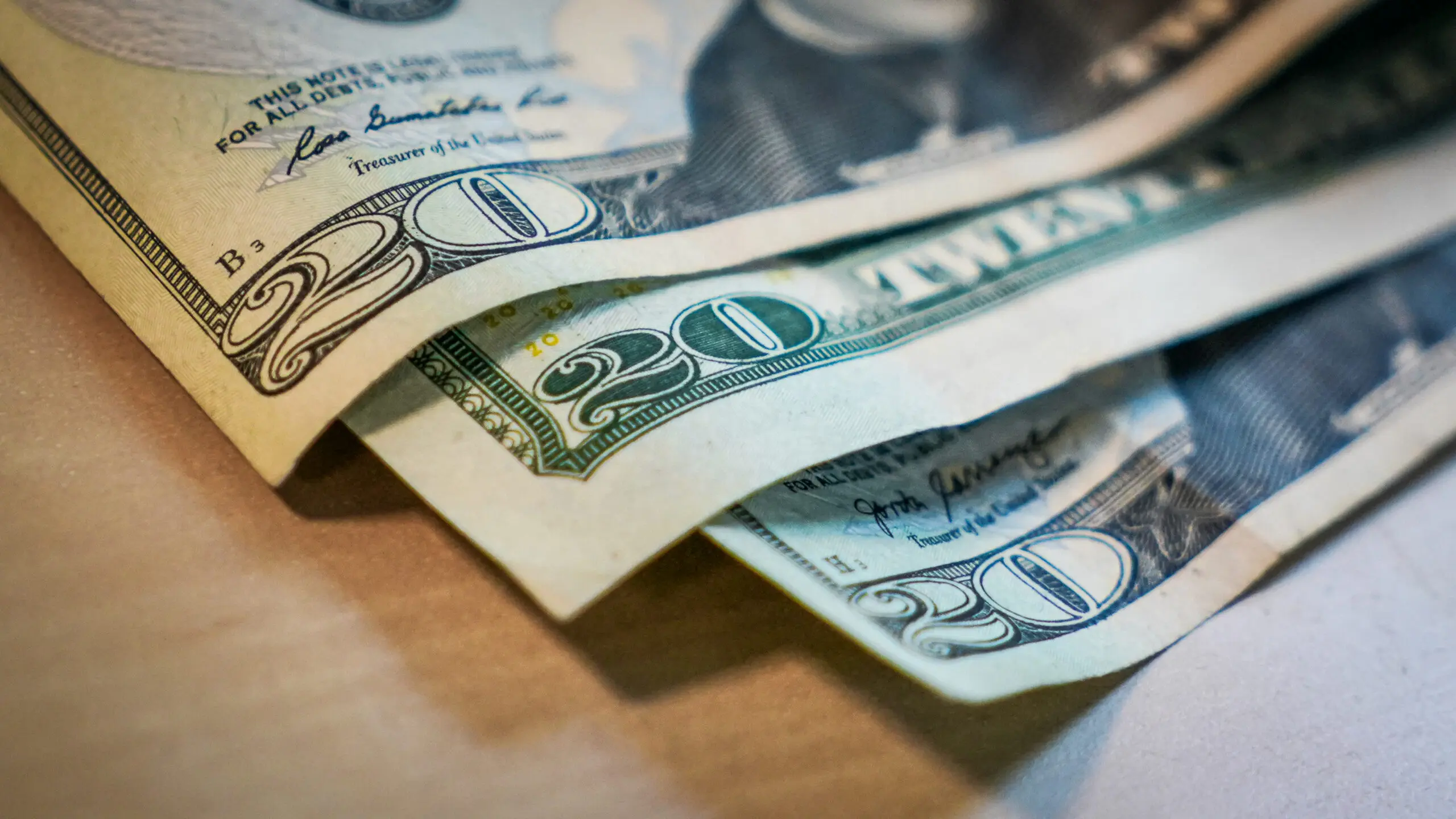 Money on a table