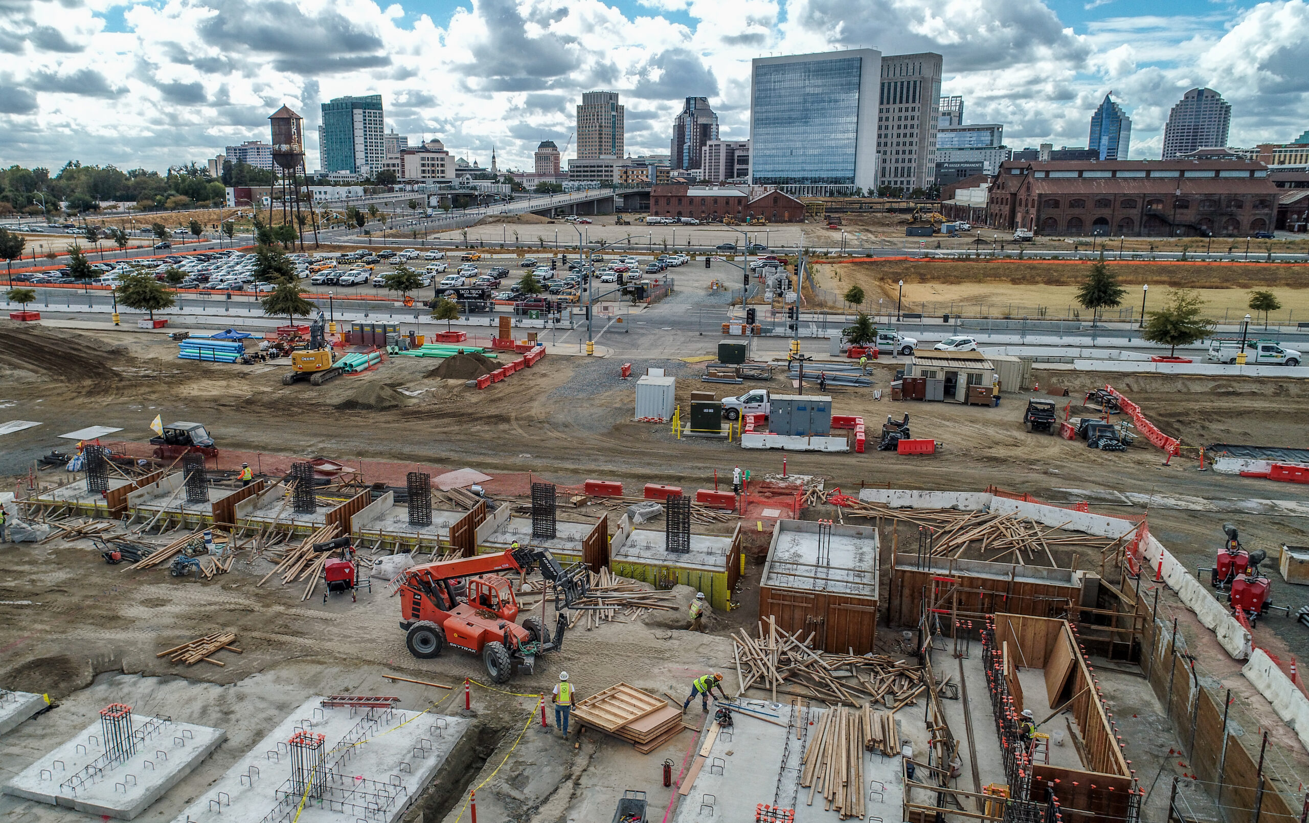 Construction in the Sacramento Railyards on Sept. 30, 2025.