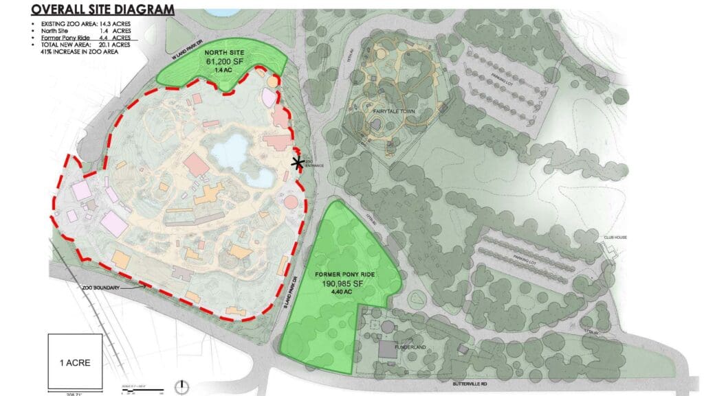 Map of proposed Sacramento Zoo expansion in Land Park.