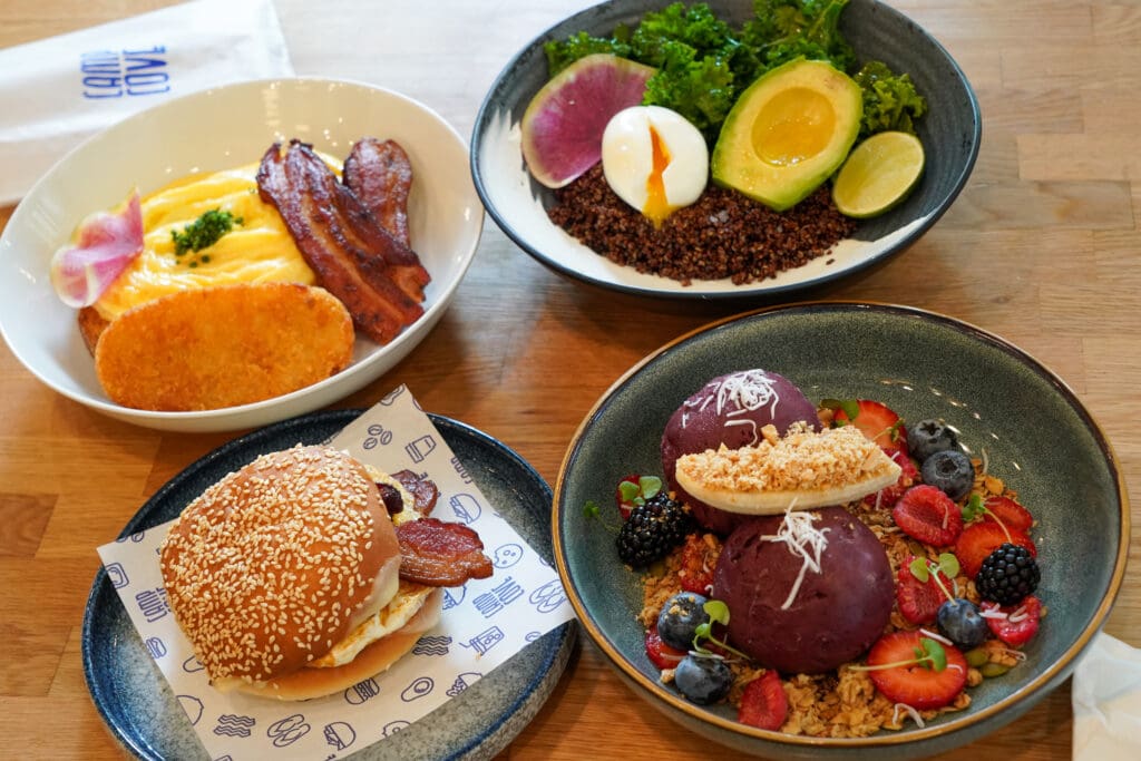 Breakfast items at Camp Cove.