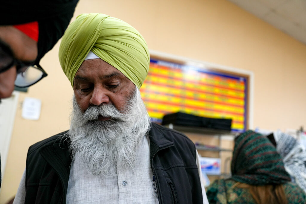 Baljinder Singh Johal, a Sikh temple volunteer, at Gurdwara Sri Sachkhand Sahib on 1090 Main St. in Roseville.