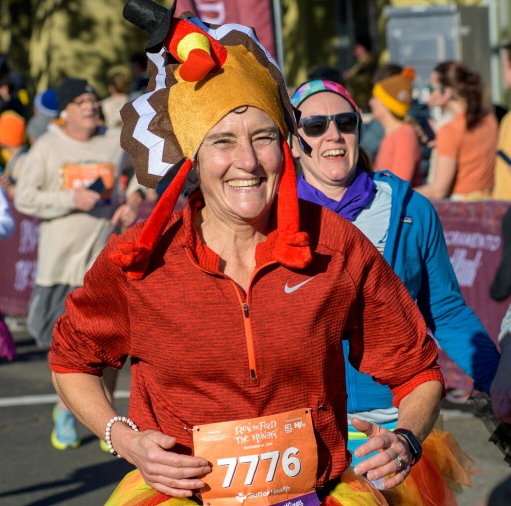 woman running in costume