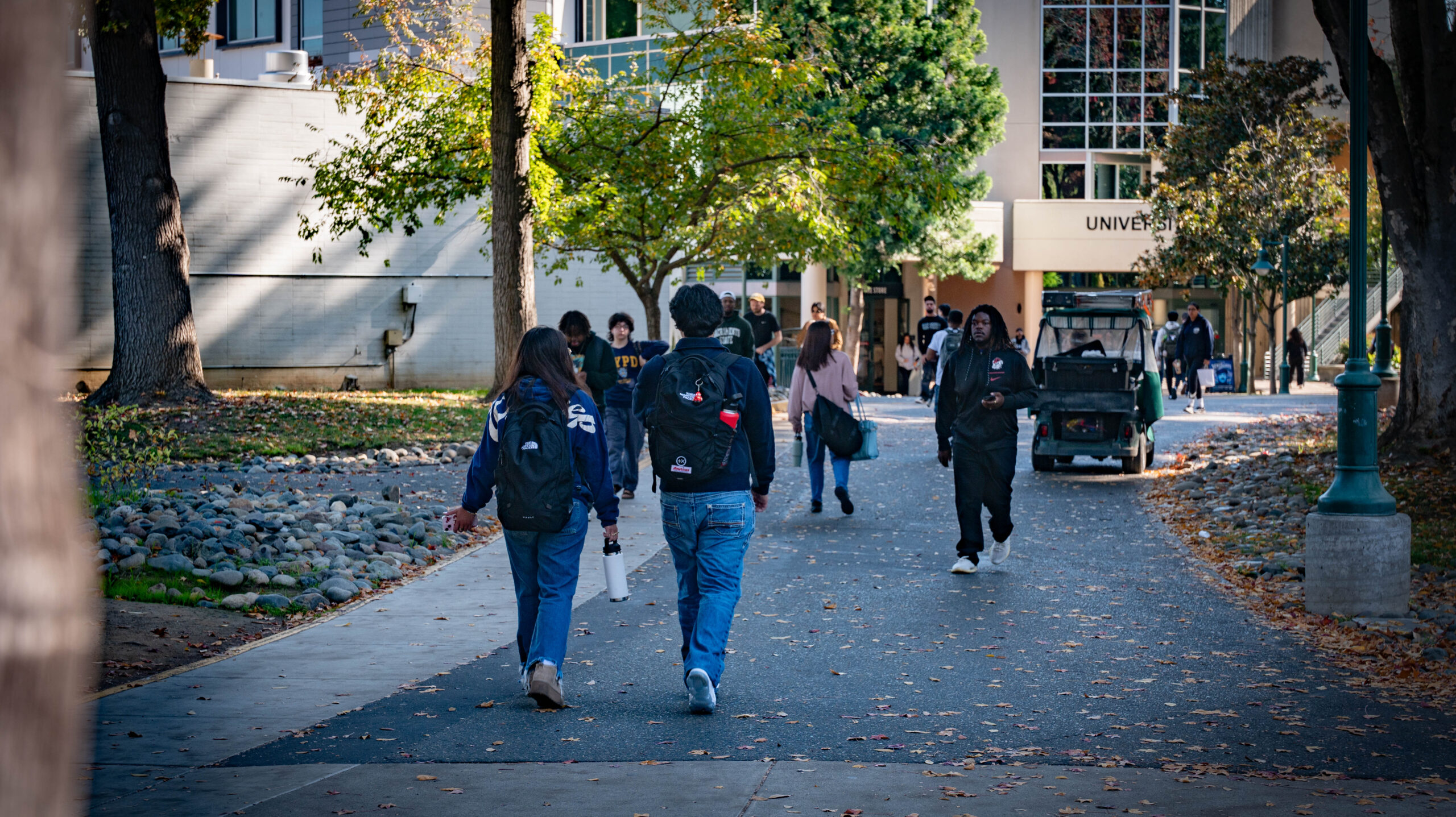students walking