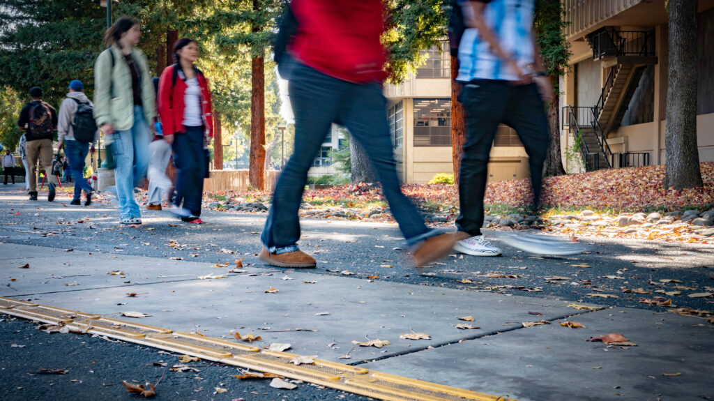 students walking
