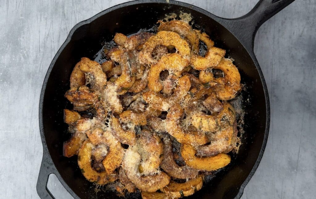 Skillet vegetarian dinner.