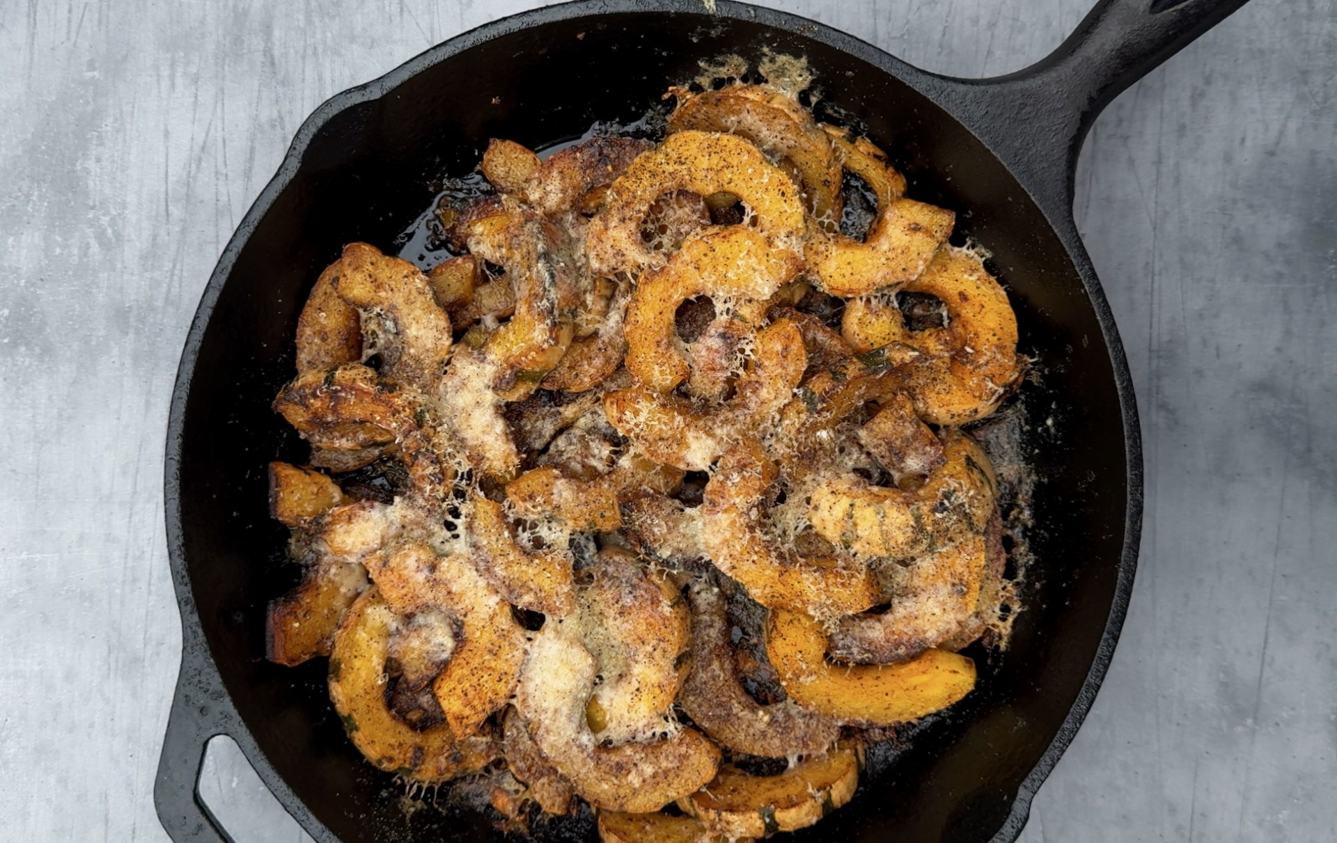 Skillet vegetarian dinner.