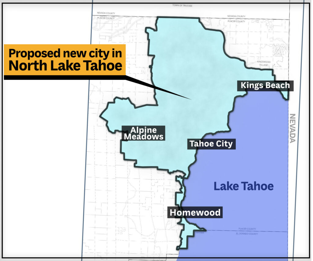 Map Proposed new city in North Lake Tahoe