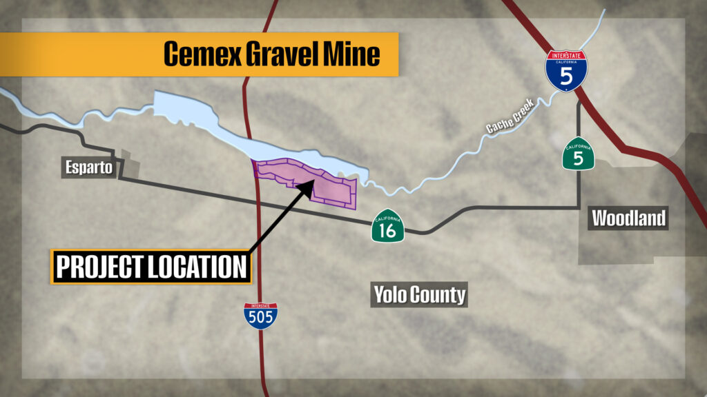 Cemex gravel mine along Cache Creek map