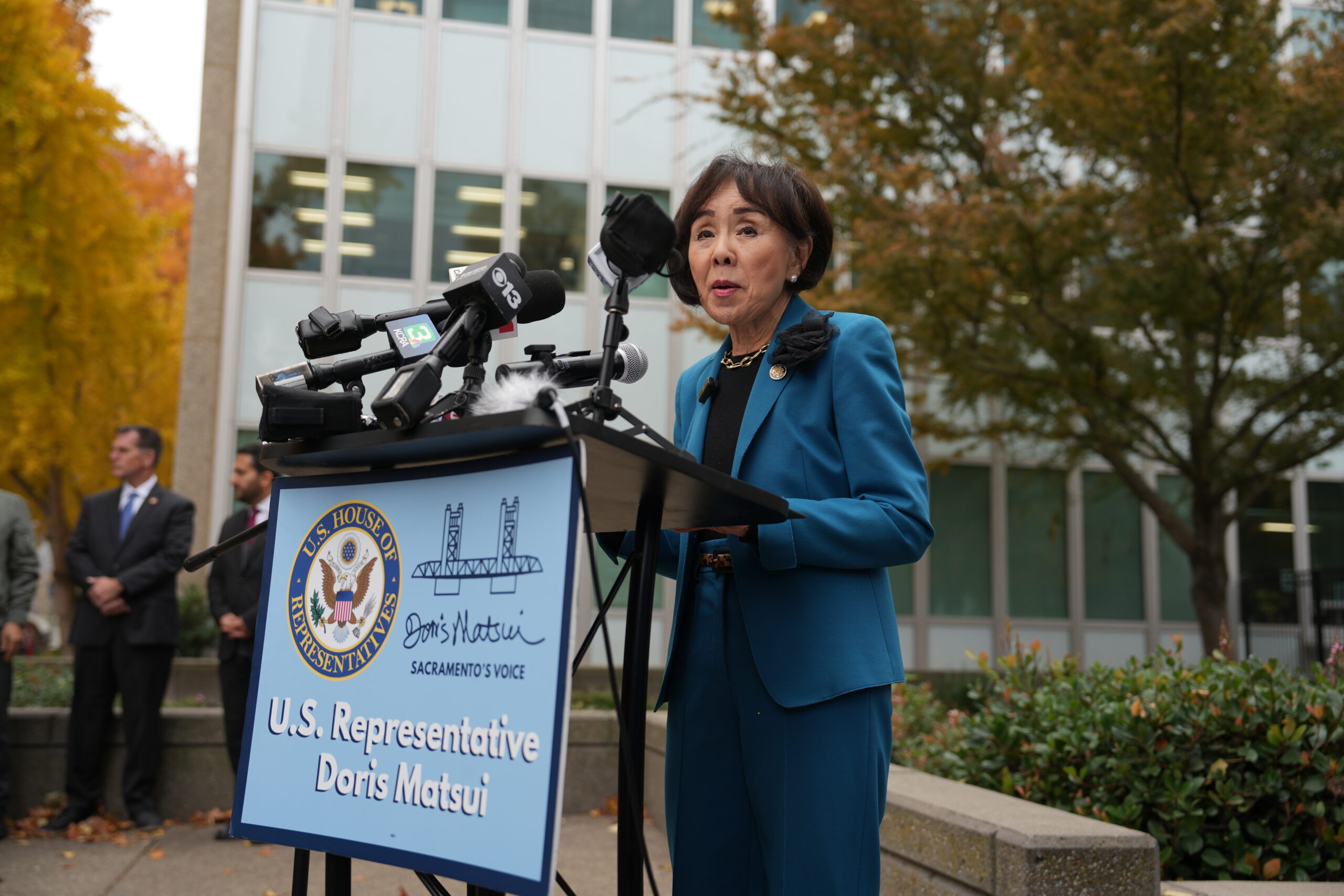 Congresswoman Doris Matsui at a press conference on ICE targeting Sacramento’s Afghan community on Dec. 5