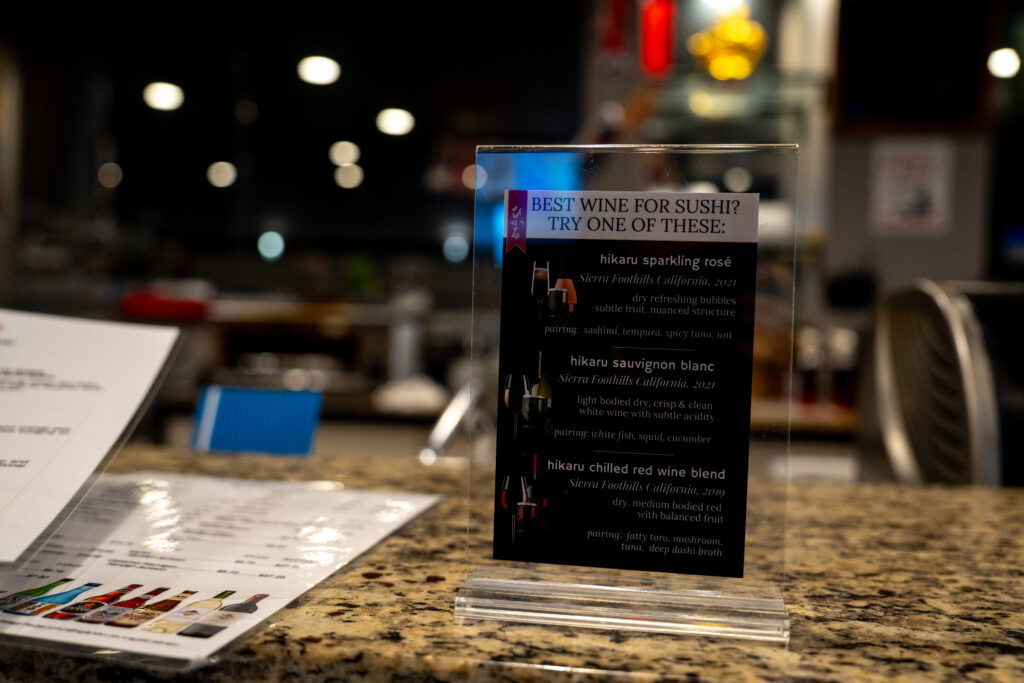 Hikaru menu at New Osaka Sushi in Sacramento.