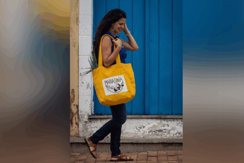 woman with tote bag
