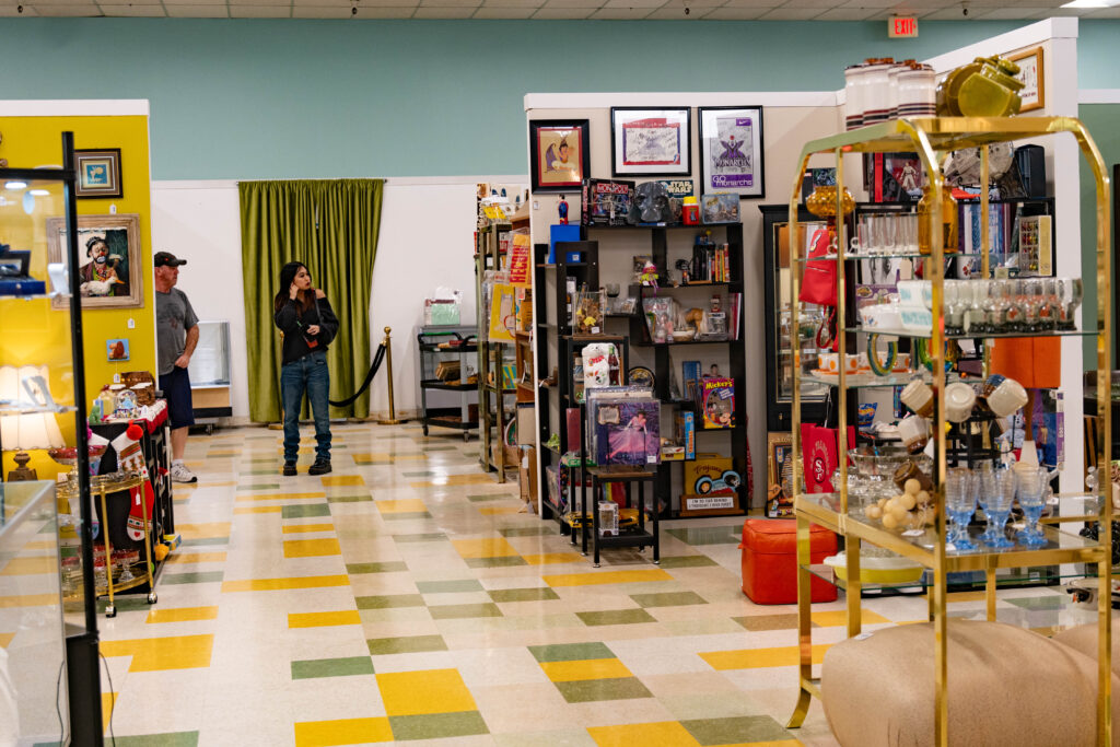 shoppers in vintage store