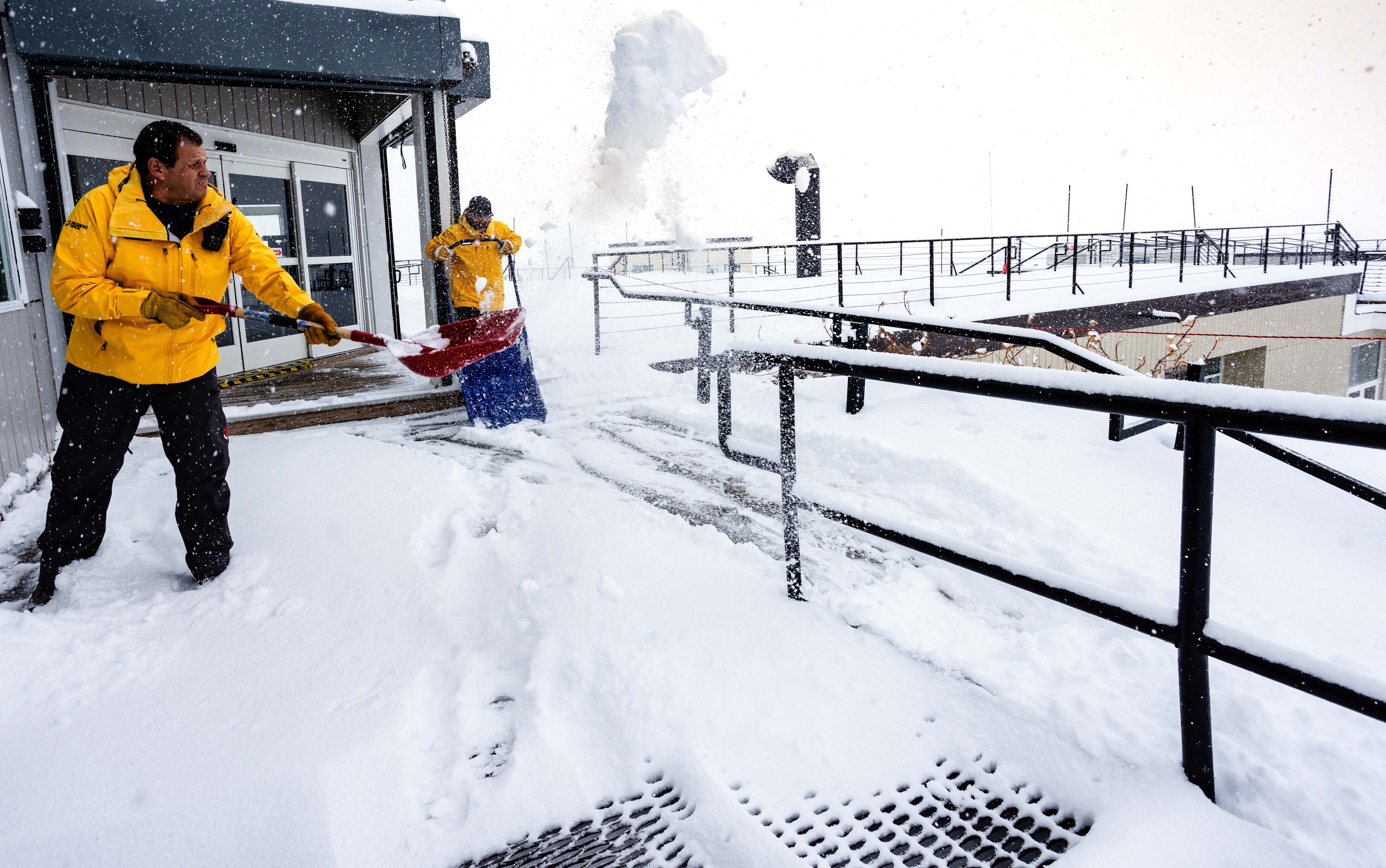 Man shoveling snow