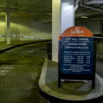 Parking rates at the City Hall Garage on 1000 I St in Sacramento. Photo by Denis Akbari.
