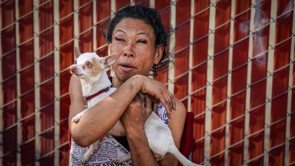 Woman and dog