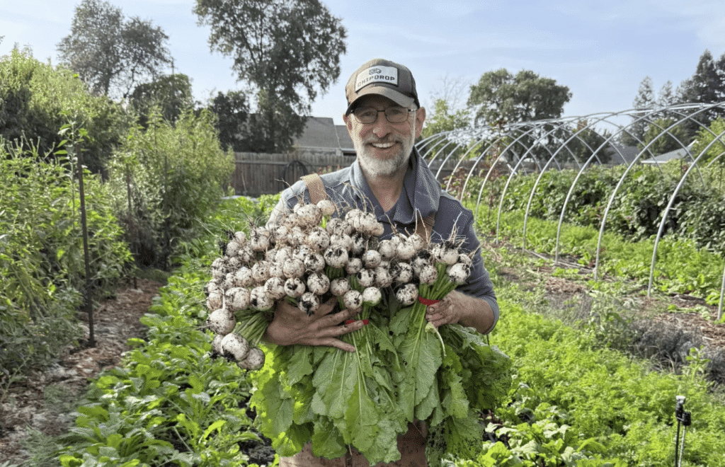 Man holding vegetables