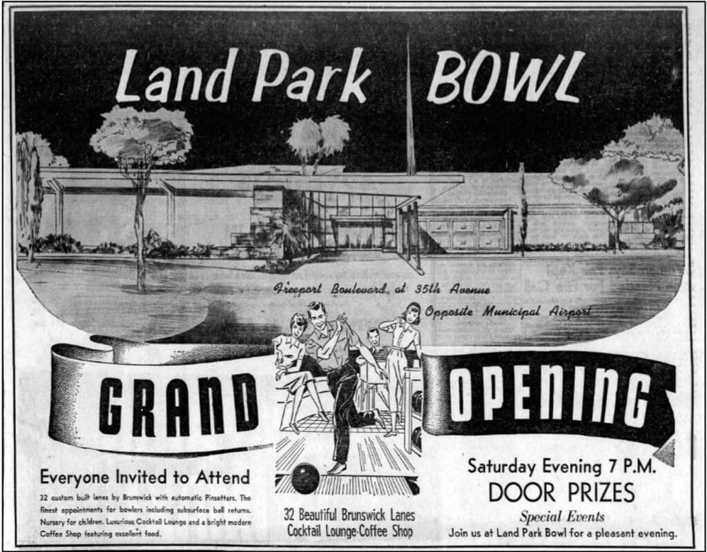 Land Park Bowl advertisement