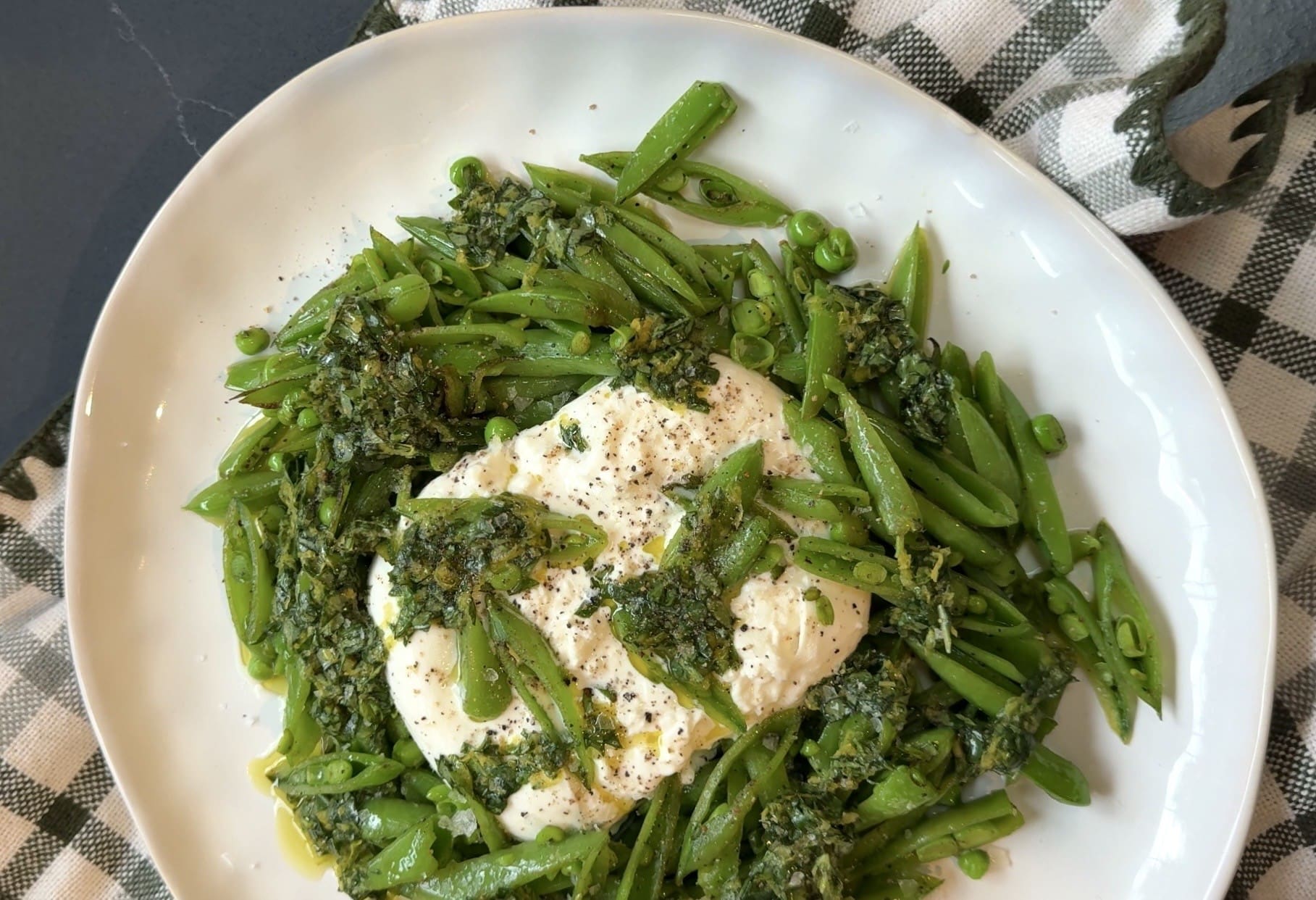snap peas burrata