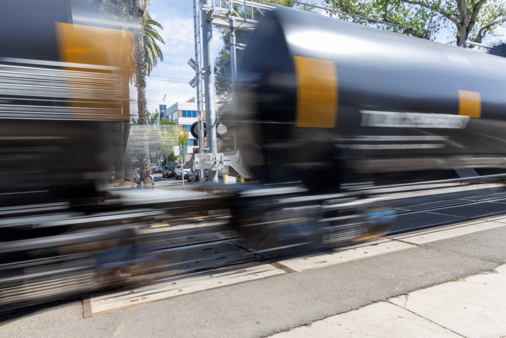 A train on the tracks
